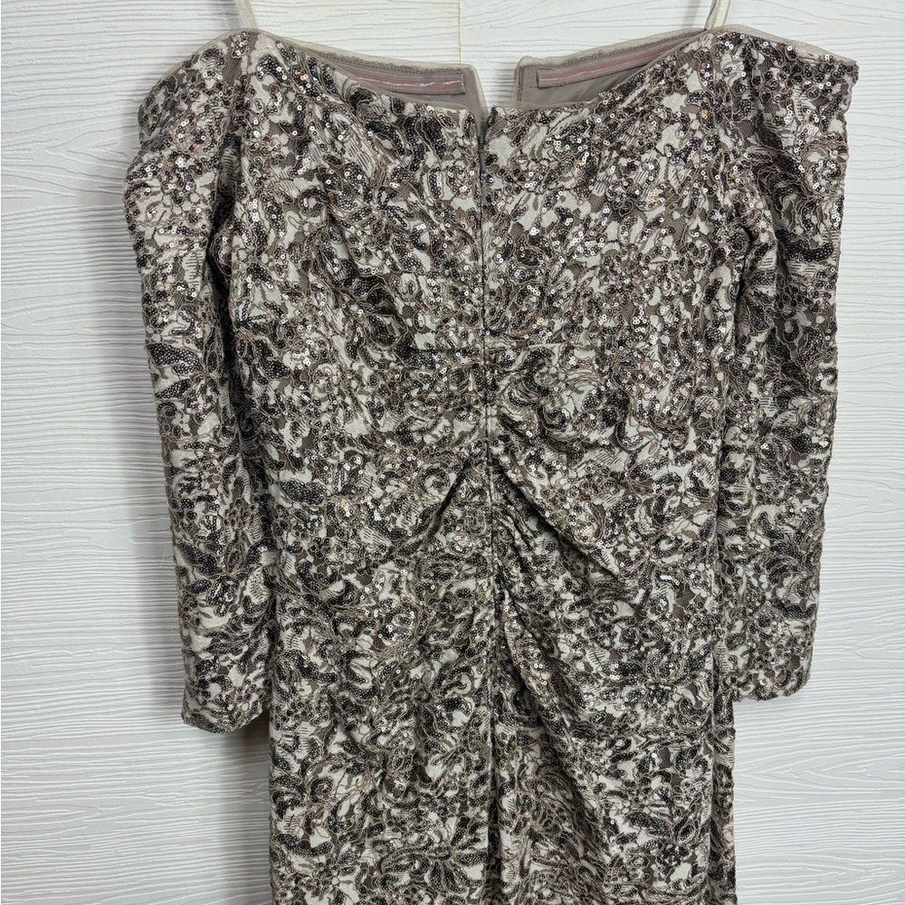 Xscape sequined off shoulder Dress 16P - Picture 9 of 16